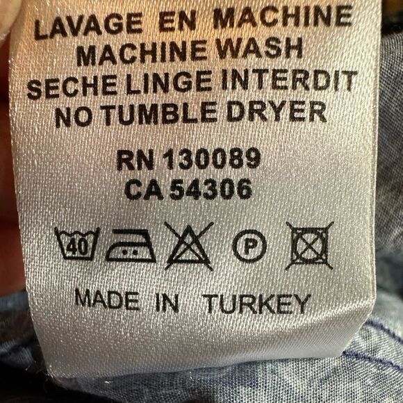 JARED LANG Men's Paisley Button-Down Long Sleeve Shirt Blue Size Extra Large - Picture 10 of 10